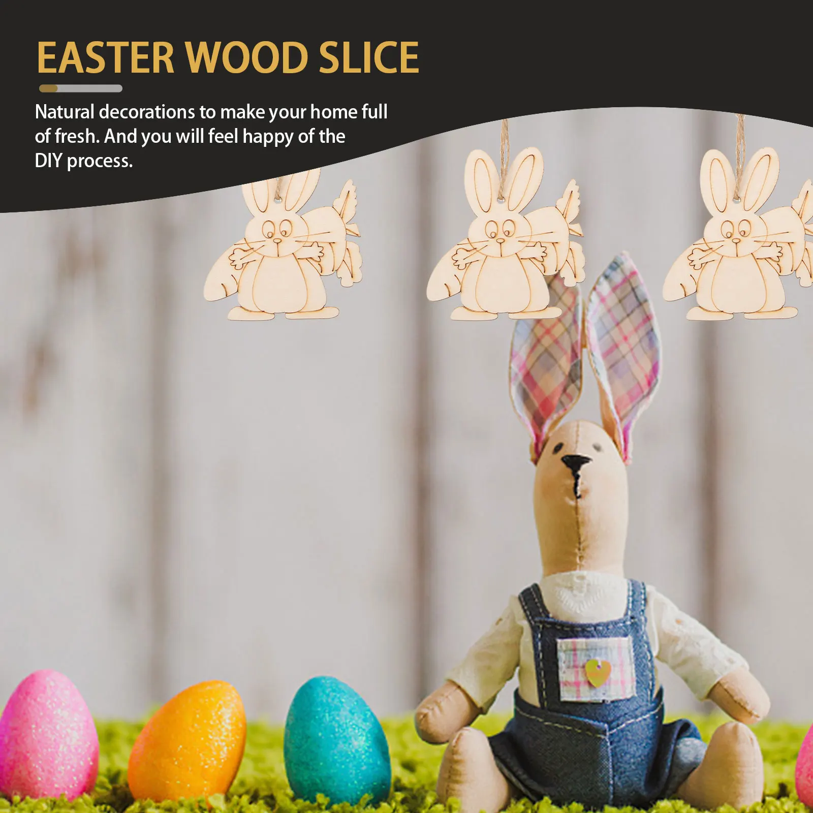 

20pcs Paintable Wood Slices Easter Crafts Unfinished Blank Discs Decor Painting Boards Wooden Adornments DIY Materials House