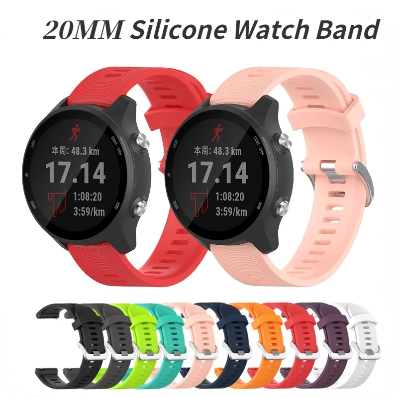 

20mm Silicone Strap for Samsung Galaxy Watch 4/5/6 40mm 44mm Watch 4/6 Classic 42mm 46mm 43mm 47mm Bracelet for Huawei Watch GT2