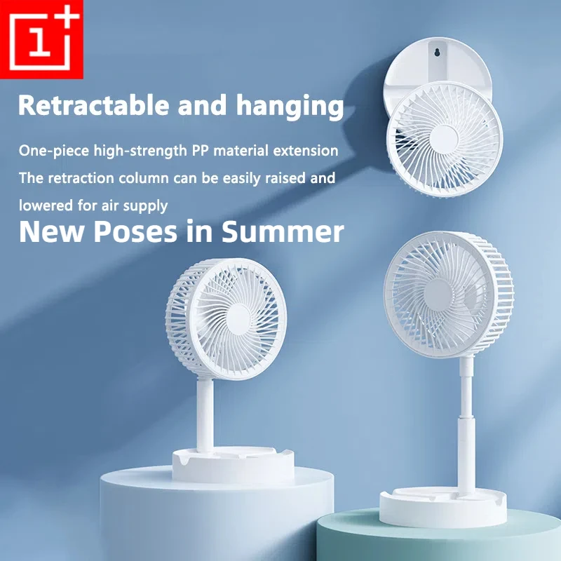 ONEPLUS Upgrade Portable Mini Desktop USB Folding Fan with 3 Speed and Timing Functions Suitable for Bedroom Indoor or Outdoor