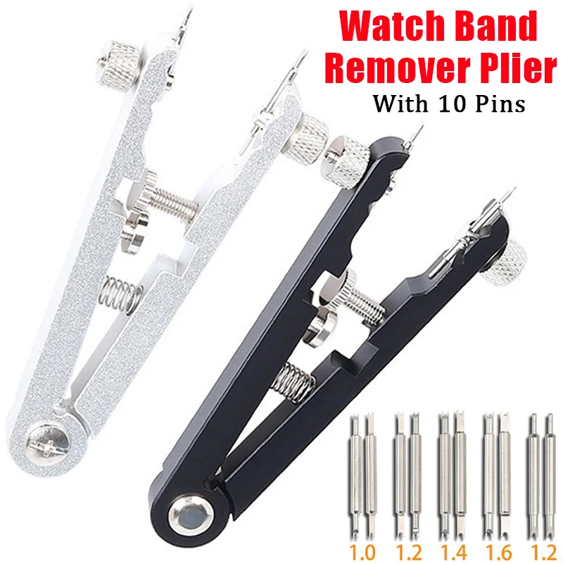 

Watch strap Spring Bar Pliers 10pcs Pins for watchband V-Shaped U-Shaped wristband Remover tool Install Repair Tool Accessories