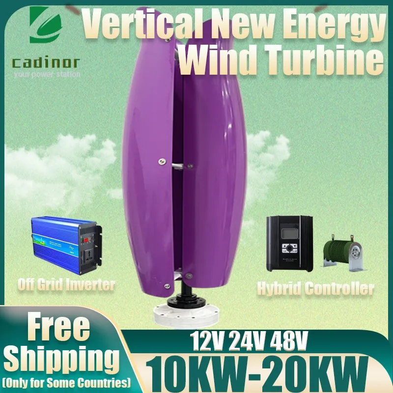 

Vertical Wind Turbine Generator for Home 10000W 20000W 12V 24V 48V Free Energy Wind Power Windmill Permanent Maglev with MPPT