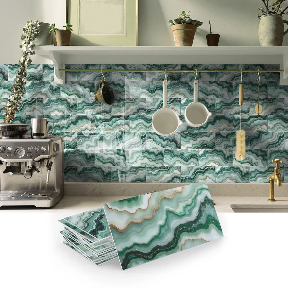Thick marble patterned wall ers peel and for kitchen bathroom laundry room backsplash no tools required easy to use