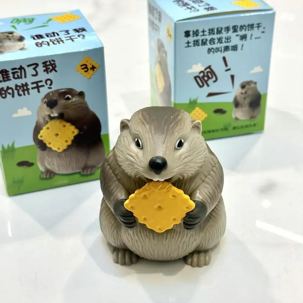 Groundhog Prank Toy Funny Screaming Grab Biscuit Exaggerated Sound Interactive Desk Decoration Hilarious Gag Gift for Office