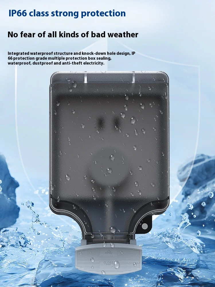 Outdoor IP66 Waterproof Box 86 Type Splash Proof Box Wall Switch Box Electrical Outlet Flush Mount Single/Double Gang Box