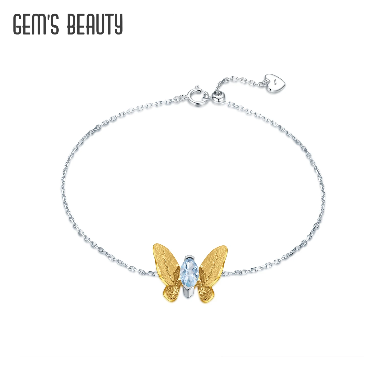 

GEM'S BEAUTY Sterling Silver 925 Lobster Clasp Chain Bracelet for Women Flying Butterfly Popular OOTD Silver Jewelry Femal Gift