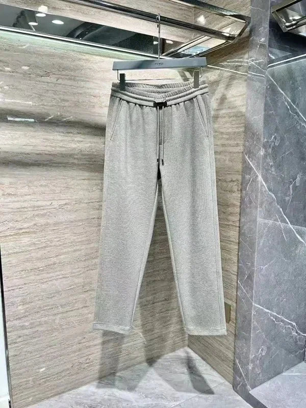 

Italian LP wind casual pants combed cotton simple elastic waist straight casual pants