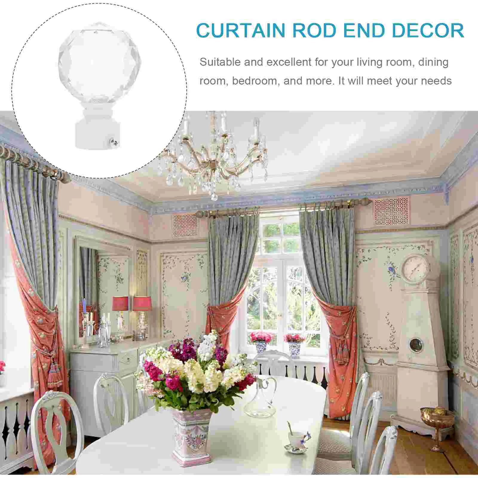 Curtain Rod Decoration Decorative Head for Accessory Final Ends Plug Accessories Home