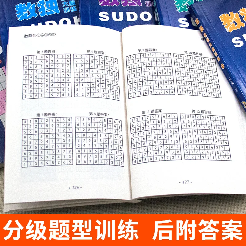 6 buku/Set buku permainan Sudoku pertanyaan pelatihan Sudoku untuk anak TK Puzzle berpikir buku pelajaran, buku Puzzle