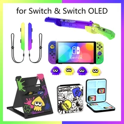 Cute Splatoon 3 Skin Cover Shell For Nintendo Switch Oled Protective Case Screen Protector Film For Nintendswitch Oled Console