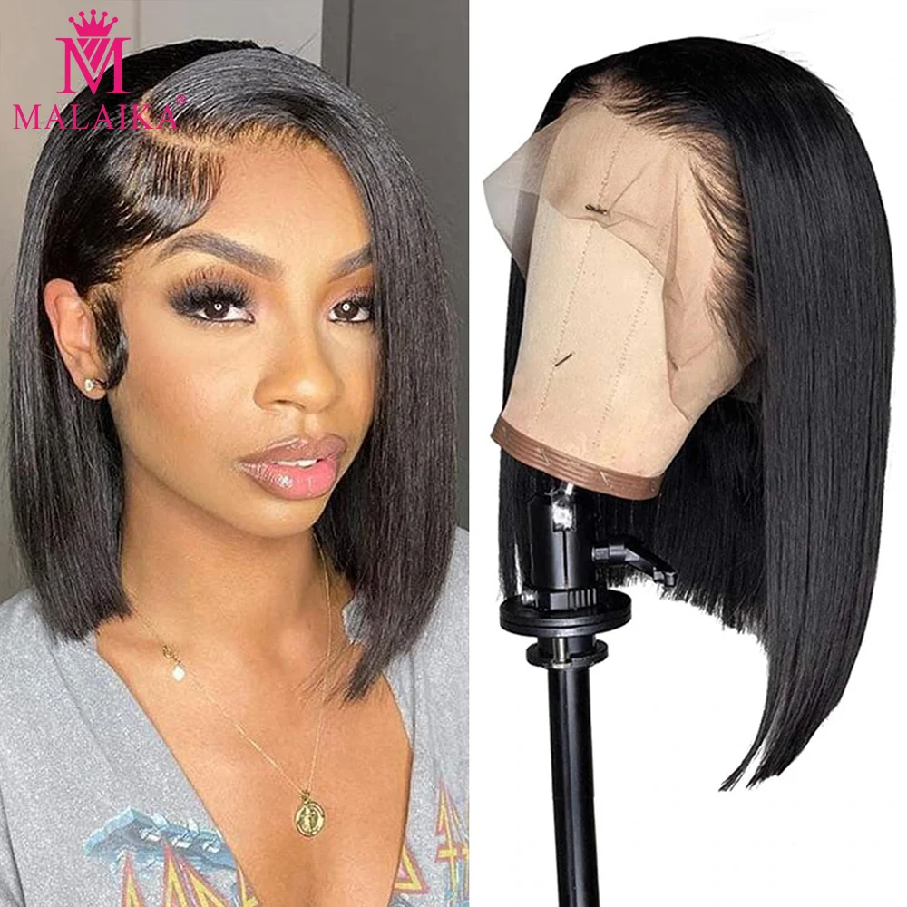 

Short Bob Wig Human Hair 200% Density Straight Bob Frontal Wigs 13X4 Lace Frontal Bob Wig Human Hair Glueless Pre Plucked