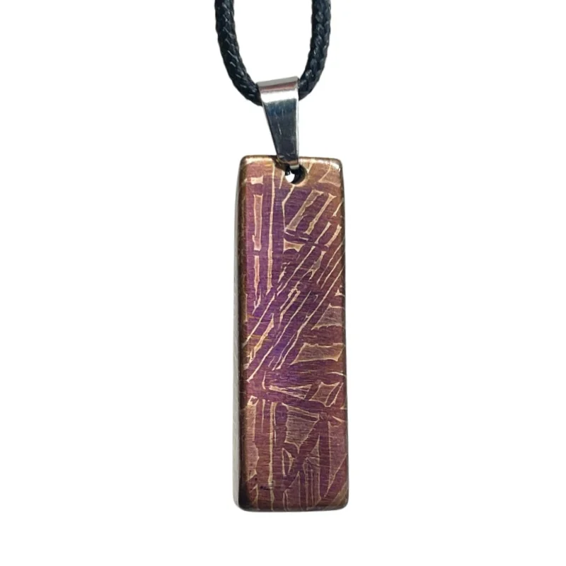 Genuine Muonionalusta Meteorite Vertical Bar Pendant Fine Meteorite Collection Piece LK437