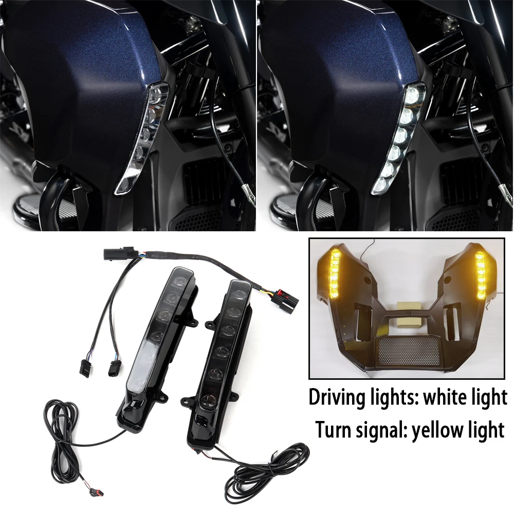 Carénage de moto, protection de clignotant, feu de jour intégré, design intégré pour Harley Touring CVO Street Road Glide 23up