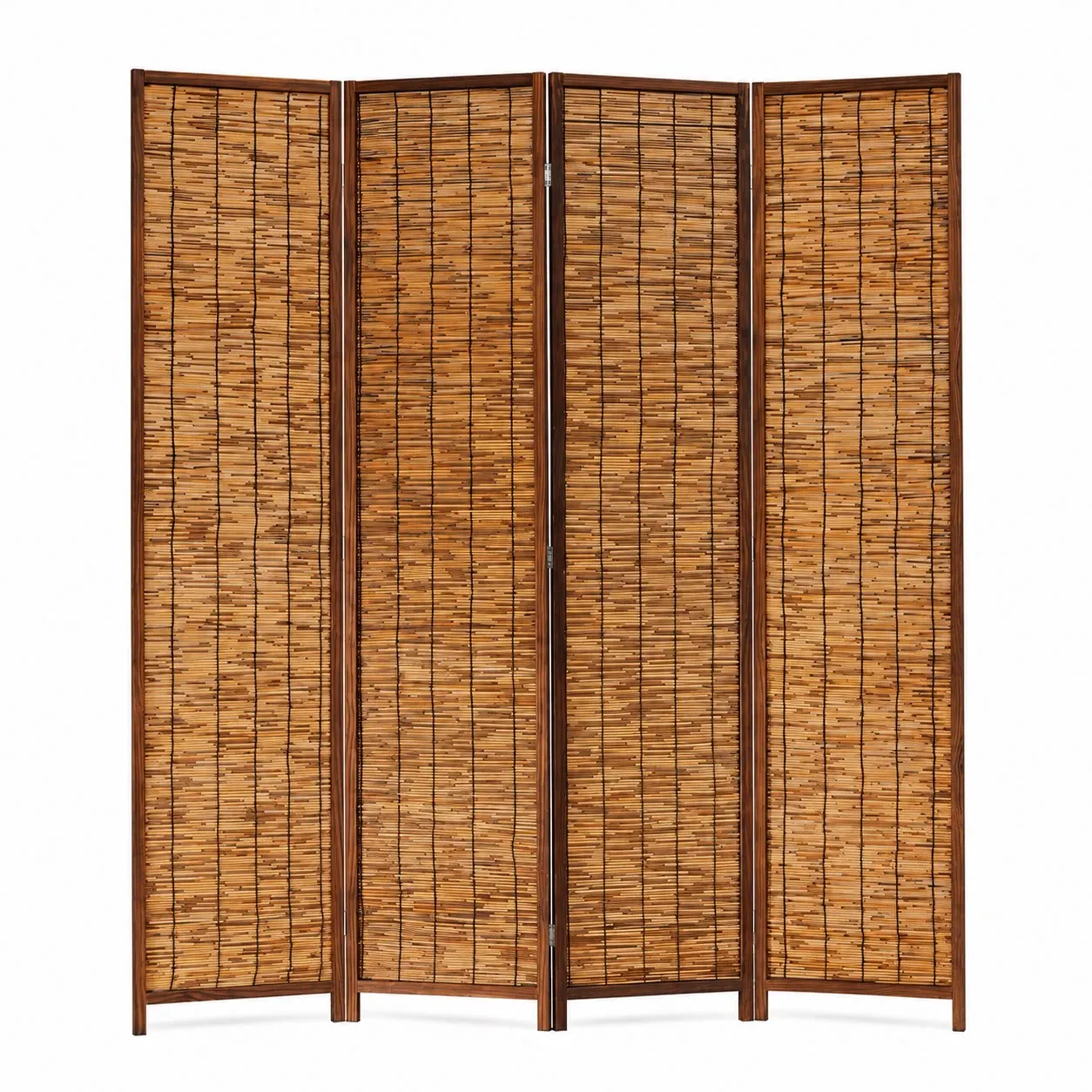 Medieval style solid wood reed screen partition wall living room folding mobile retro old hotel restaurant entrance home