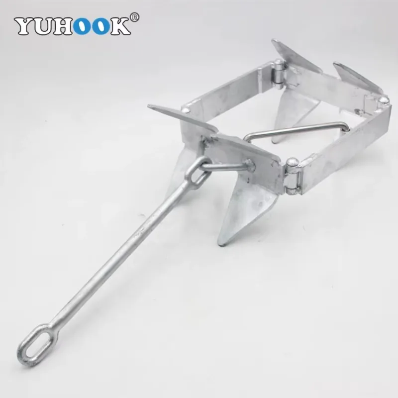 Marine Folding Square Anchor Choose 13, 19, or 25 lb Hold Slide Cube Box Galvanized Boat Anchor