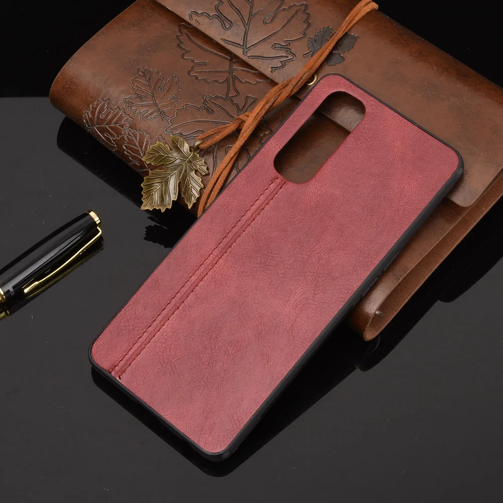 Oppo Reno4 Pro 4G Case Reno 4 PRO CPH2109 Suture Calfskin Soft Edge PU Leather Hard Phone Cover For Oppo Reno 4 Pro 4G Back Case