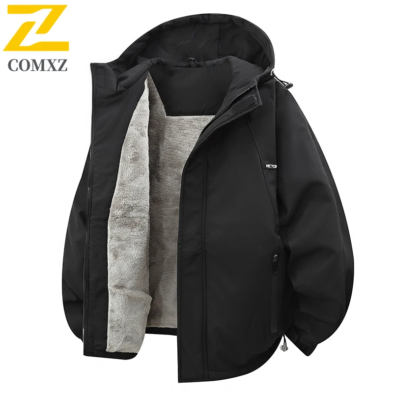 

Мужская зимняя куртка, толстая теплая водонепроницаемая флисовая куртка для приключений на открытом воздухе, рыбалки, велоспорта, кемпинга, ветрозащитный плащ большого размера