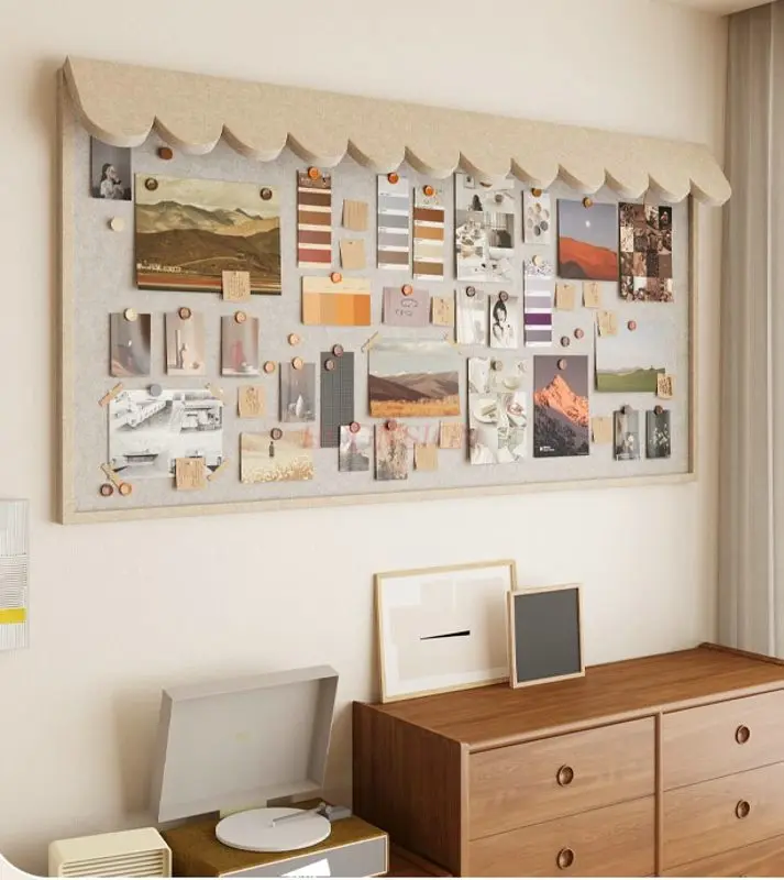 1 шт. стереоскопические карнизы, фетровая доска, фотостена, ретро и высококачественное ощущение, индивидуальные наклейки на стену, мягкая деревянная доска, сообщение