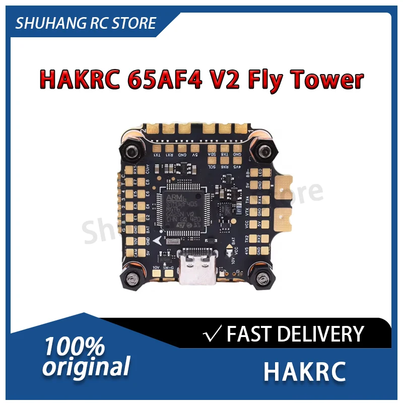 

HAKRC 65AF4 V2 Fly Tower 2-6S Lipo Comes with 4-color Programmable LED Comes with 6P Sky End Socket for FPV Racing Drones