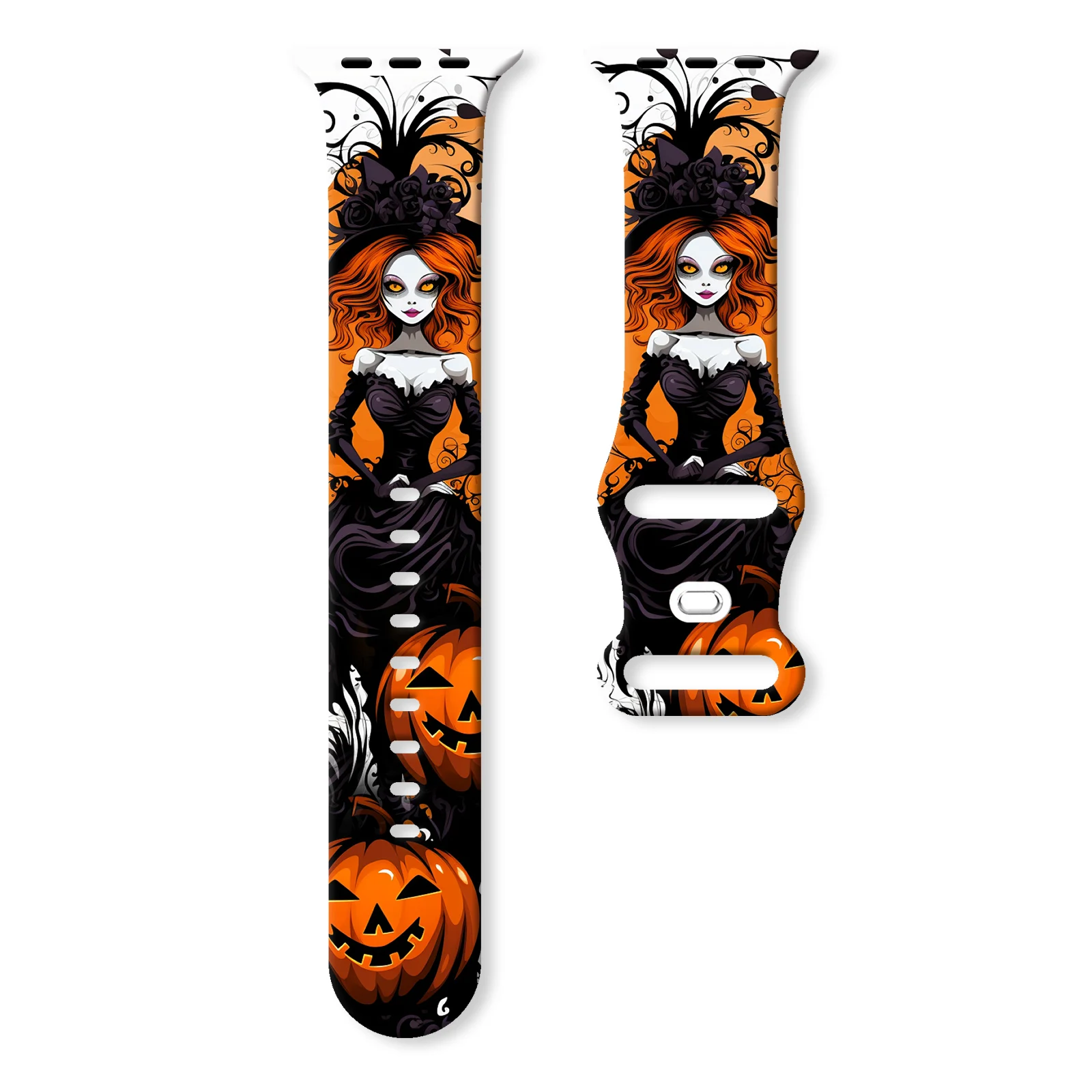 Rhapsody of the Night! Halloween Series Silicone Apple Watch Strap Comes with Unisex Sports Wrist Strap 38 40 41 42 44 45 49mm