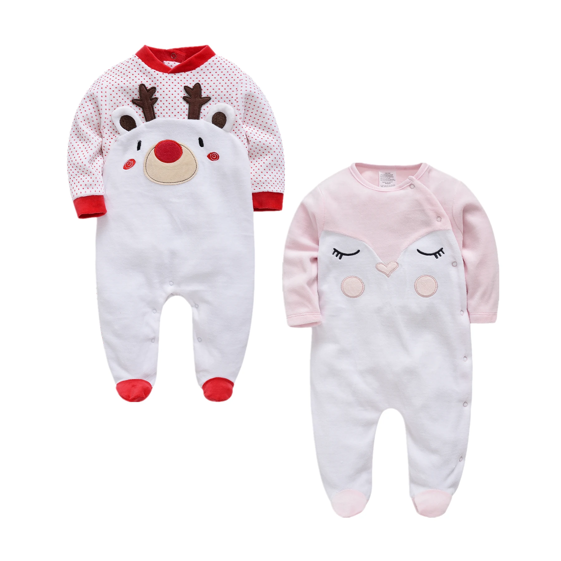 

Newborn Baby Girl Rompers 0-12M Roupas De Bebe 2PCS Long Sleeve Velvet Winter Infant Boys Clothes New Born Body Bebes Clothing