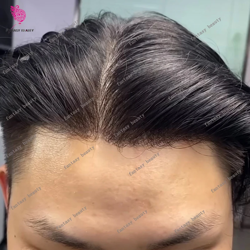 

Супернатуральный, прочный, тонкий микропластиковый мужской парик (система замещения волос) из натуральных волос, цвета: коричневый, черный, серый (1B50, 1B65)