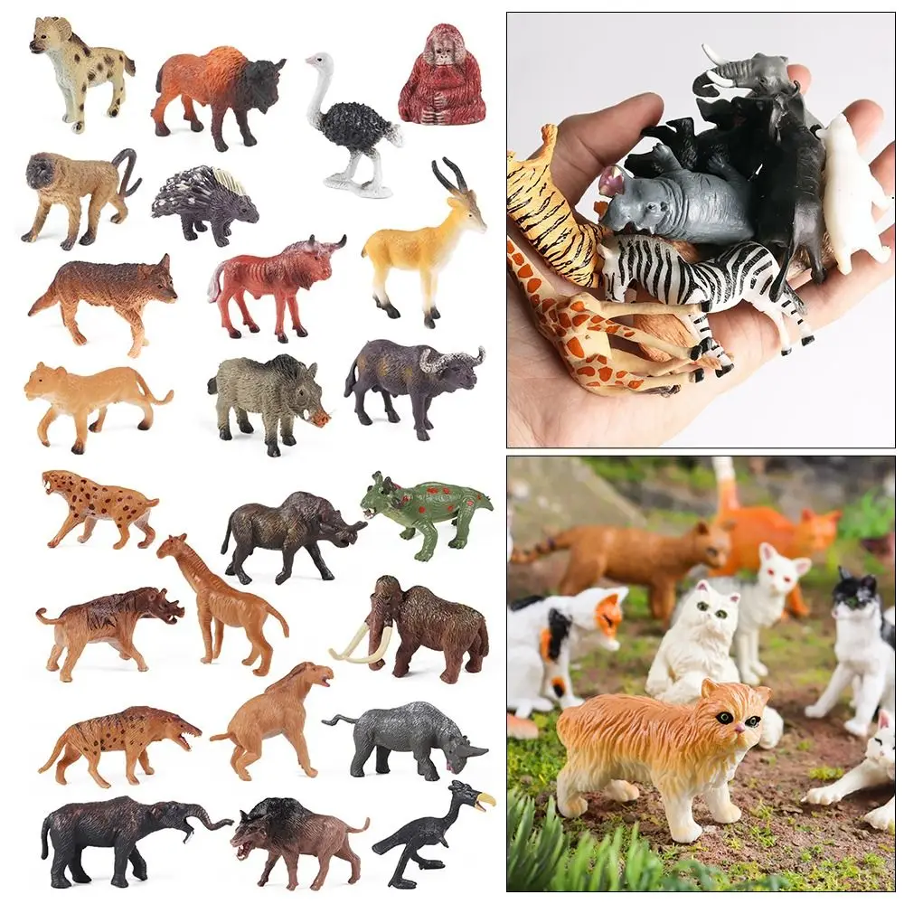 12pcs Dog Cat Simulation Ocean Animal Figurine Figures Toy Sea Life Model Wild Animal Model Mini Insects Animal Model Set