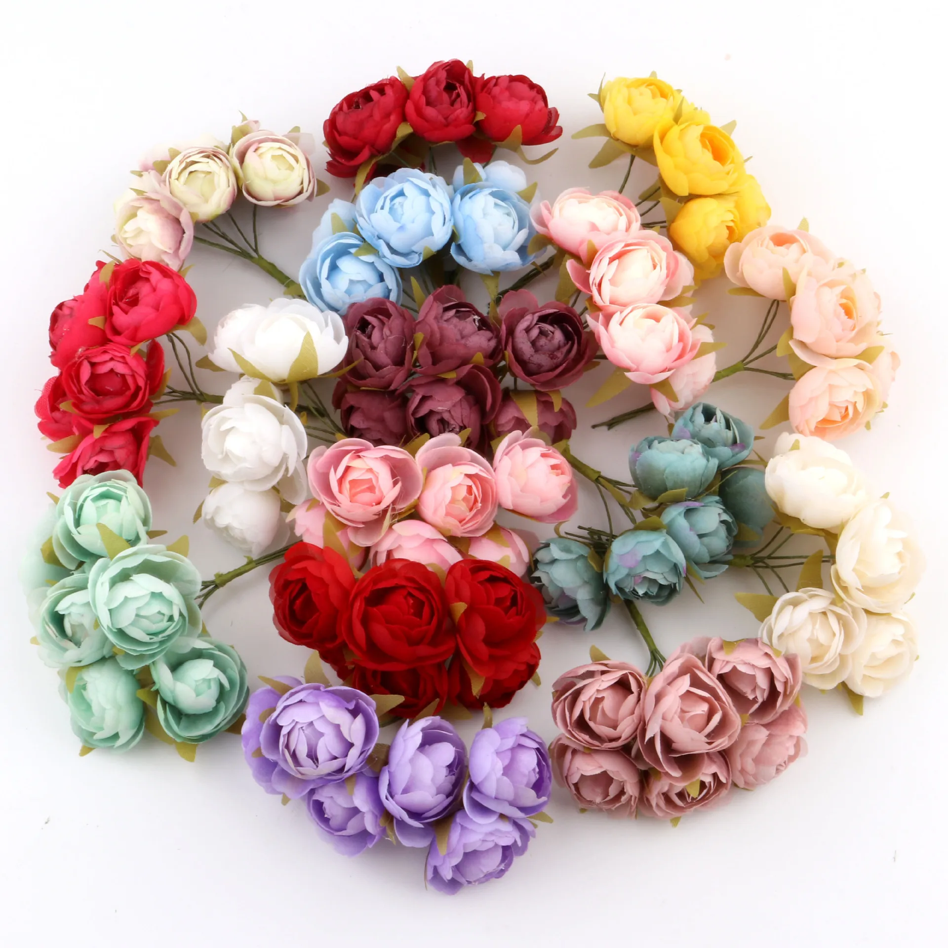 

6/10/12/pcs Mix Blue Flower Cherry Stamen Berries Bundle DIY Christmas Wedding Cake Gift Box Wreaths Decor