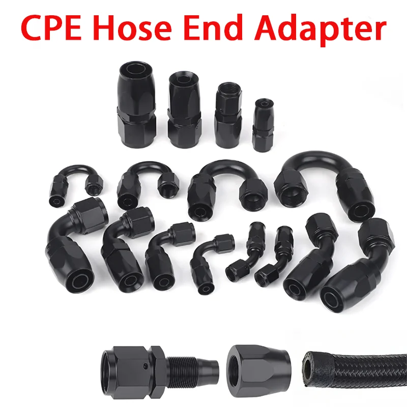 Aluminum Alloy Oil Pipe Joint for Car Modification Water Cooled Oil Cooled 0-180 Degree Detachable AN4-AN20 Joint