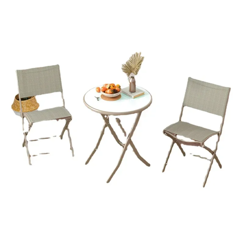 Outdoor Camping Table and Chair Set, Portable Folding Table, Carbon Steel Desk, Garden Furniture, Courtyard, Balconies