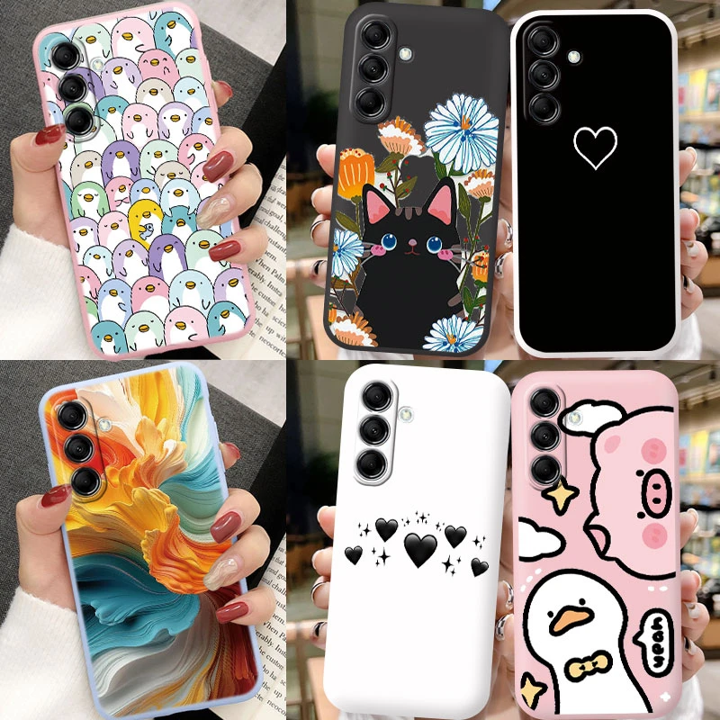 Для Samsung Galaxy M13 M14 M15 M23 M34 M35 M54 M55 F15 F23 F55 C55 Популярный модный силиконовый чехол для телефона «Маленькая толстая свинья» с милым котом