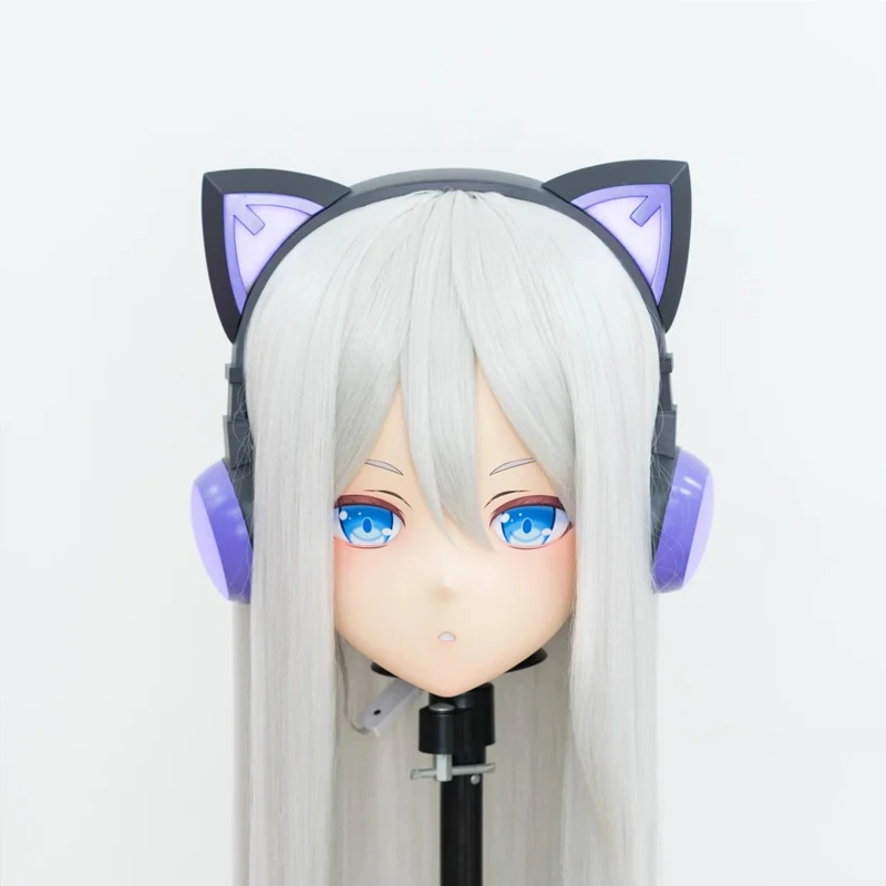 (MEO183) Customize Handmade Full Head Lockable Crossdress Male to Female Japanese Cartoon Anime Game Character Kigurumi Mask