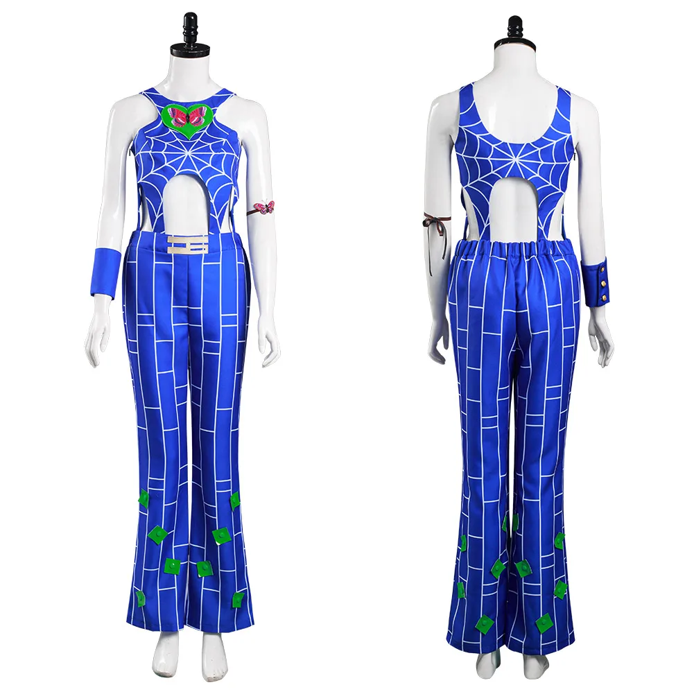 Anime JoJo‘s Bizarre Adventure Stone Ocean Jolyne Cujoh Cosplay Costume Pants Vest Outfits Halloween Carnival Suit