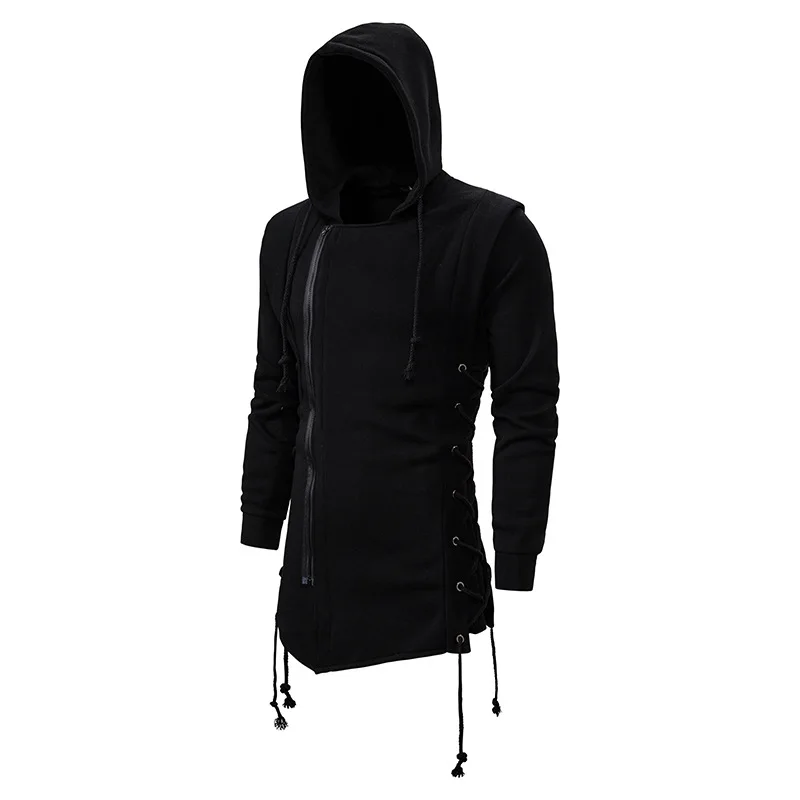 Frühling und Herbst Neue männer Mit Kapuze Zip Pullover Einfarbig Casual Hoodie männer Slim Pullover Jacke Tops – Detail 6