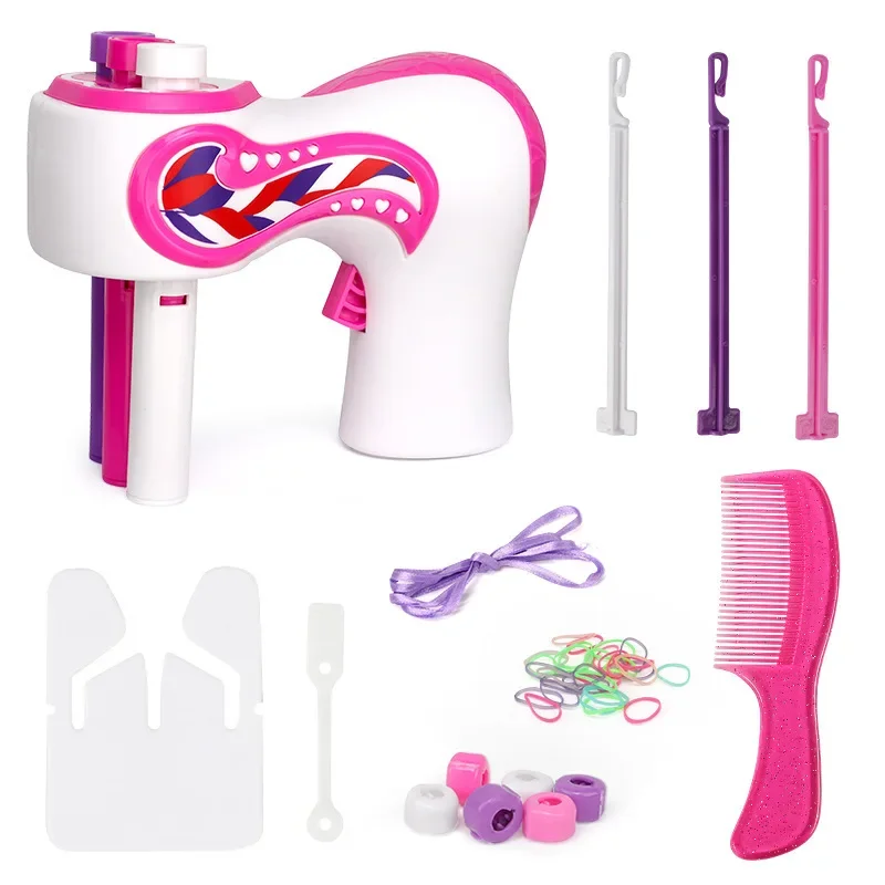 Girls DIY Hair Gems Kit  Automatic Hair Braid Machine Roll Twist Braiding Hair Design Tools Beauty Make Up Toy Set Gift for Girl