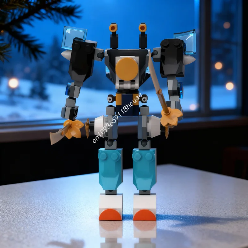 102 peças MOC Zanes Super Mech Ninjago, Blocos de Montar de Arquitetura, Brinquedos DIY, Ideia de Presente de Natal, Educação Criativa