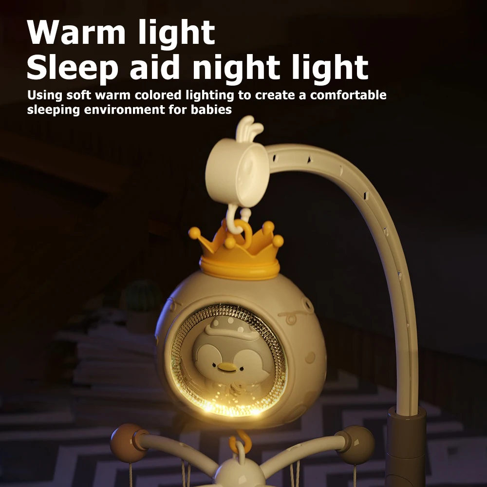 ​ سرير أطفال متنقل مع جهاز عرض وإضاءة ليلية، لعبة دوارة موسيقية تعمل بالتحكم عن بعد مع تهويدات مهدئة لحديثي الولادة