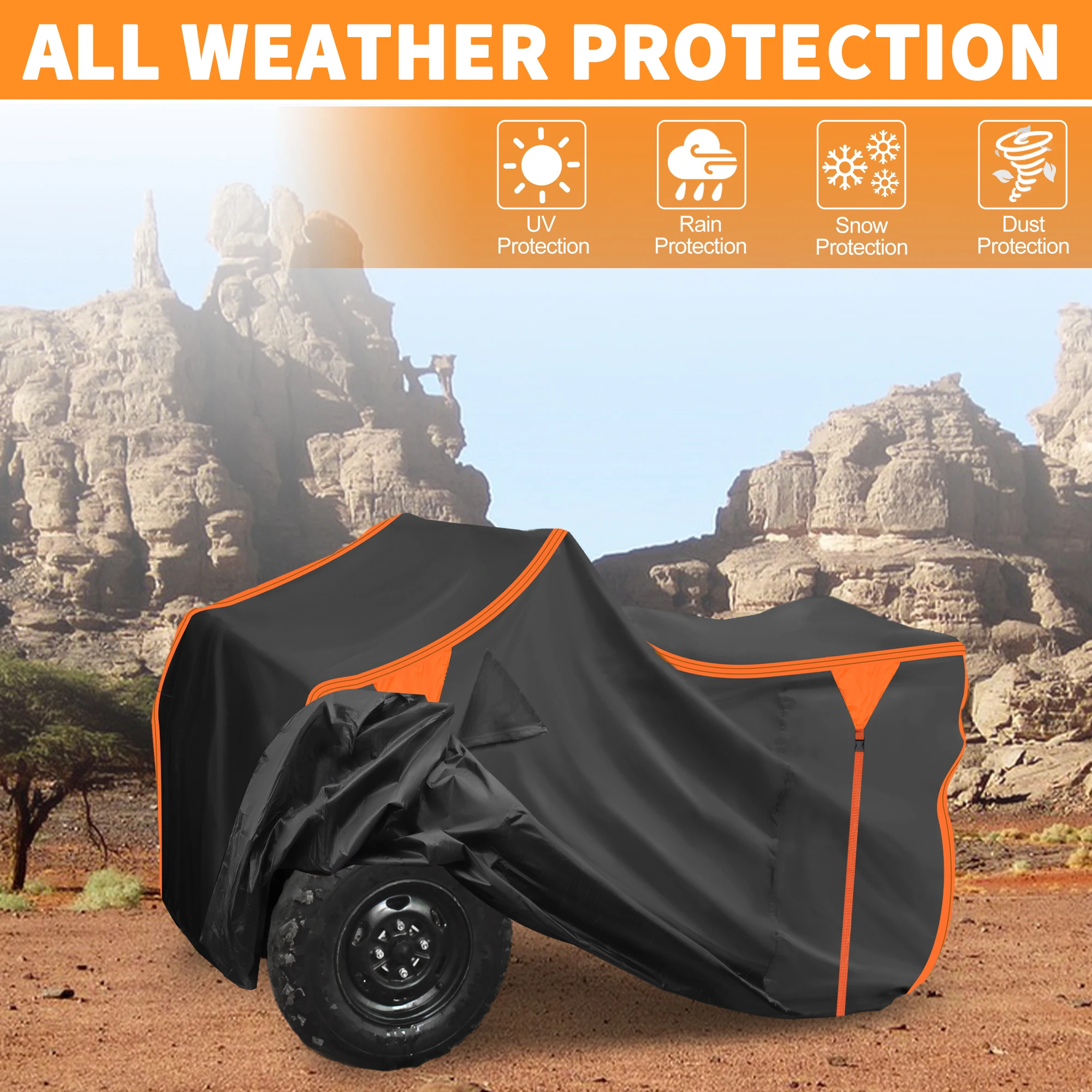 UXCELL All-Season Waterproof ATV Cover - 210D Oxford Fabric with PU Coating Fit for Polaris Sportsman 450/570 with Storage Bag