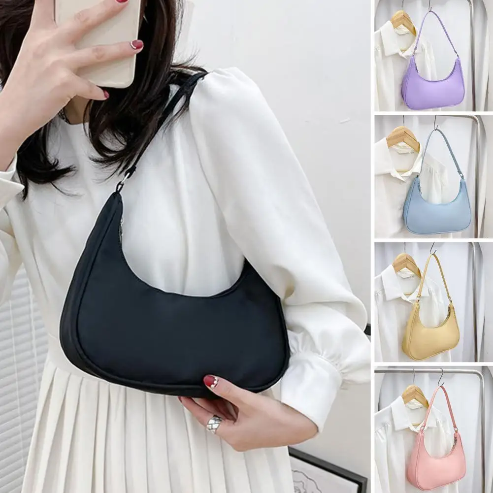 Women Bags Armpit Shoulder Bag Small Shoulder Purse Nylon Underarm Bags Clutch Women Hobos Summer Simple Handbags Bolso Feminina