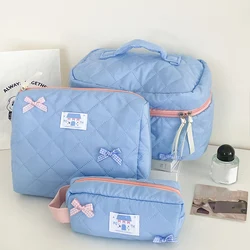 2024 New Fashion Butterfly Women Tote Cosmetic Bag Cotton Cute Portable Makeup Storage Handbag Square Zipper Pouch Quilted Bag