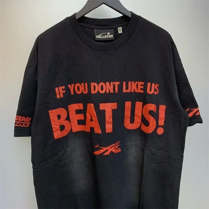 

2024ss Washed Black Y2K T Shirts For Men Women High Quality Pure Cotton Oversized T Shirt