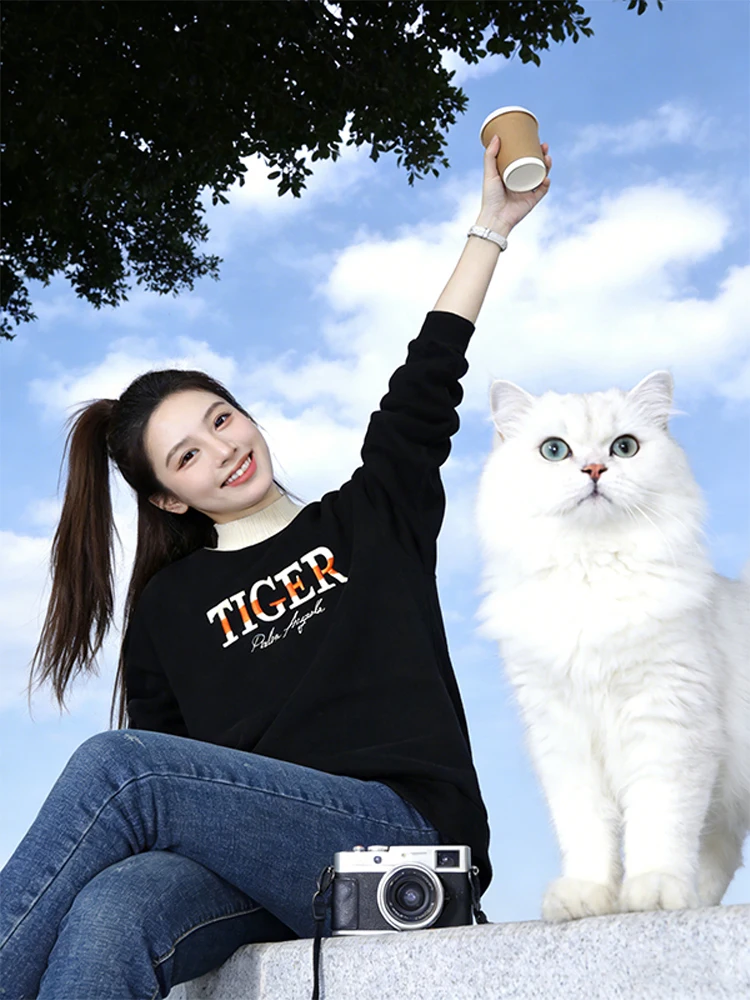 

Женская утепленная толстовка средней длины с высоким воротником и круглым вырезом, повседневная, модная, осенне-зимняя