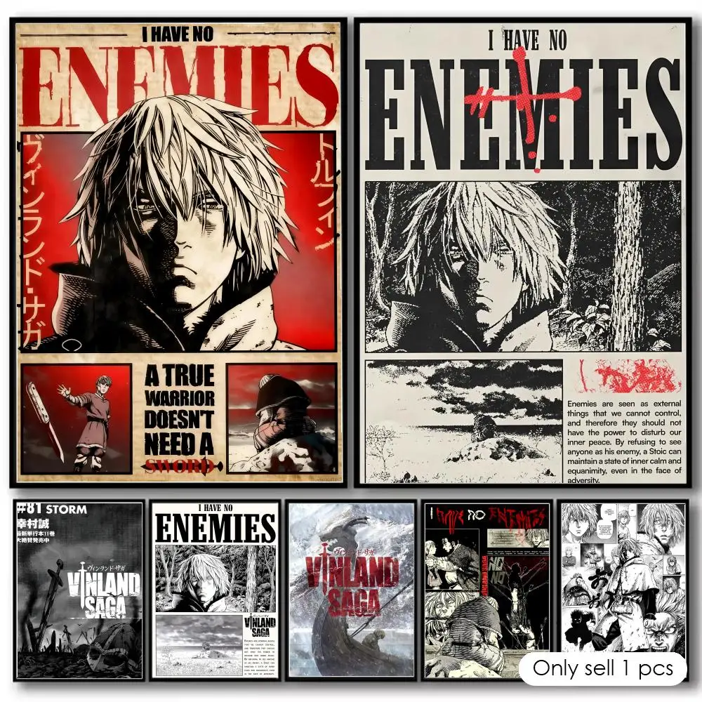 Classic Anime Comic V-Vinland Saga Poster Decorative Wall Art Stickers Mural Photo Print for Home Living Room Hallway Decor