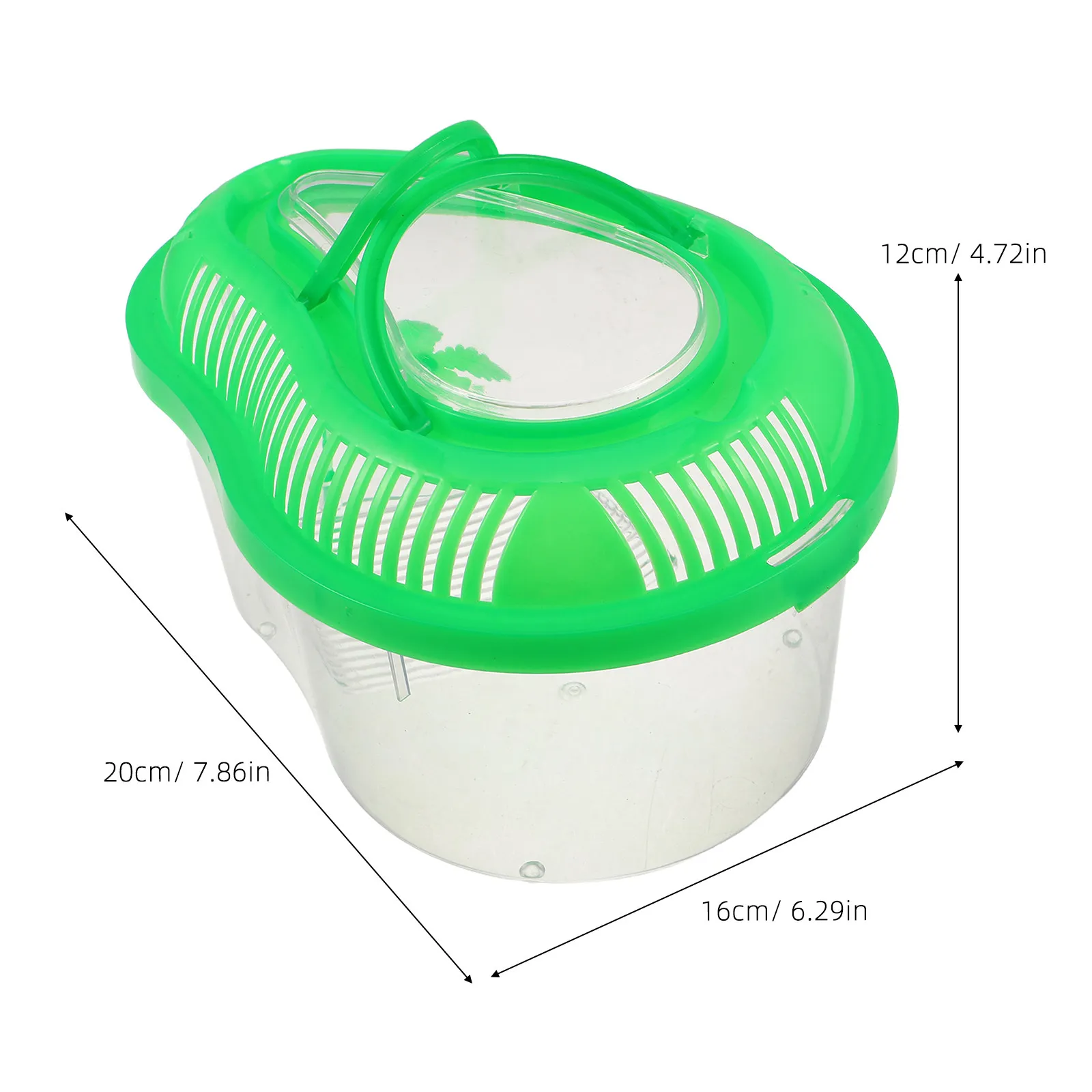 Plastic Reptile Carrier Cage Portable Travel Tank Secure Lid Turtle Breeding Box Basking Platform Small Pet Container