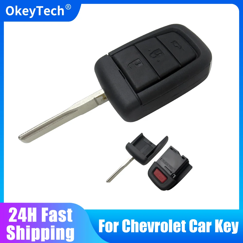 OkeyTech cangkang sarung kunci Remote pengganti kunci Fob untuk Chevrolet Caprice untuk Holden Commodore VE dengan 3 + tombol panik 4 tombol