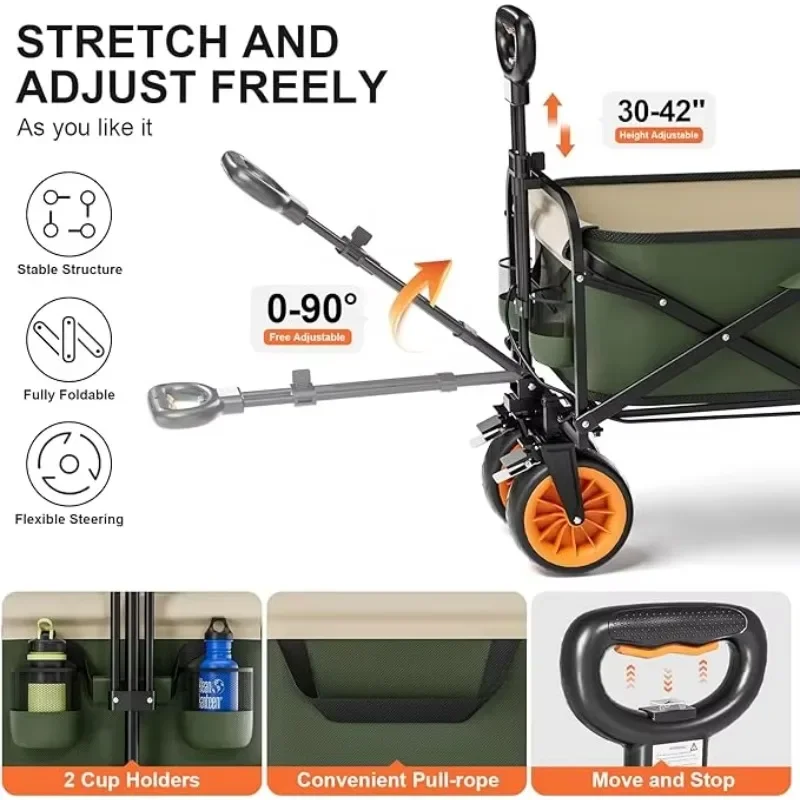 Electric outdoor garden beach trolley fishing folding electric camper wagon portable shopping travel hand luggage cart