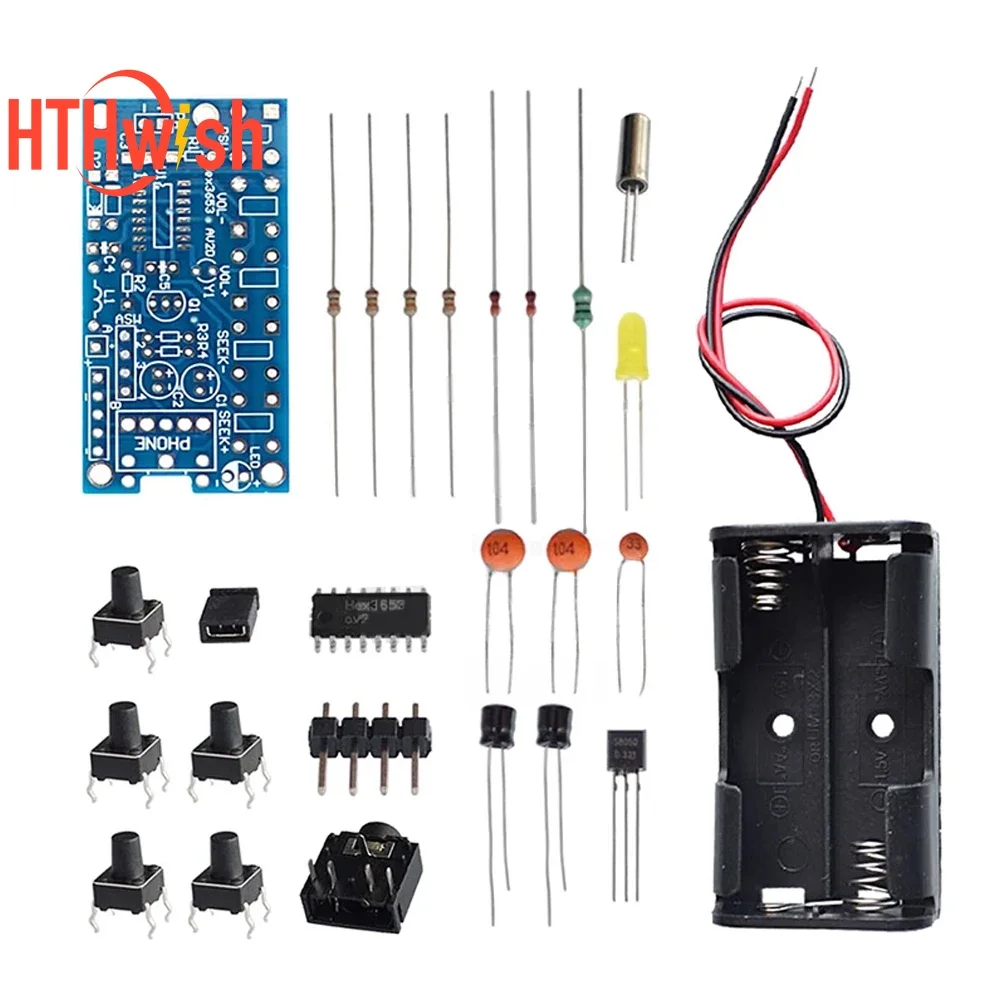 1Set 76MHz-108MHz Wireless Stereo FM Radio Receiver Module Practical Training DC 1.8V-3.6V DIY Electronic Kits