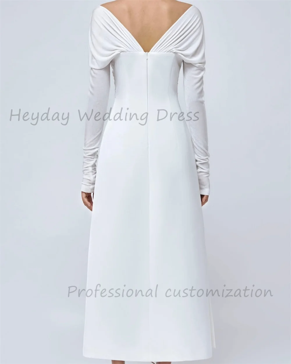 全盛期のかわいいドレスカスタマイズされた V ネックシャーリングファッションクレープ A ラインフォーマルイブニングドレス床の長さのパーティードレス女性のための 2025