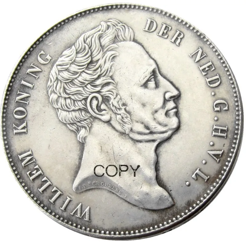 1840 Netherlands 2.5 Gulden Silver Plated Copy Coin