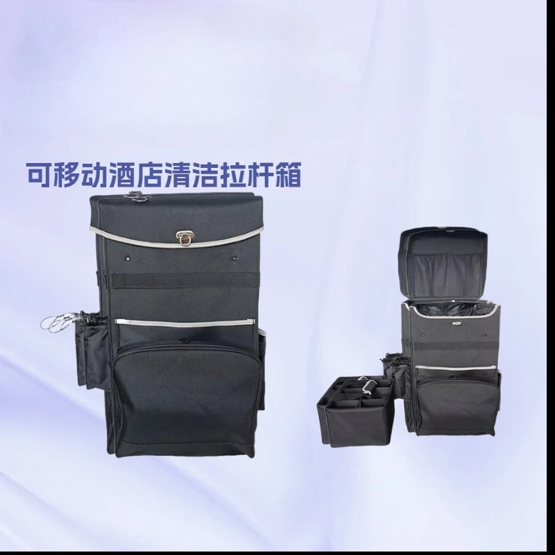 

special hotel cleaning bag, toolkit with roller tie rod, multi-functional cleaning storage bag, independent storage box