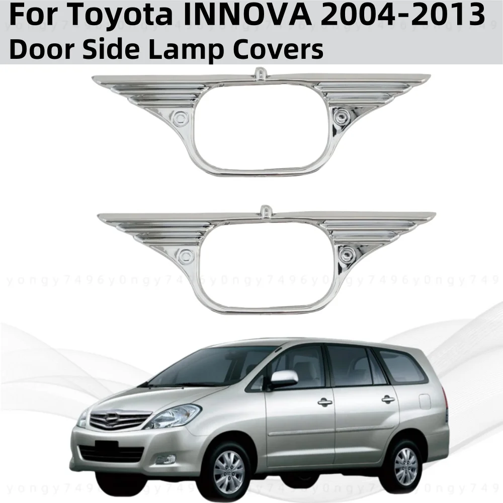 

2pc Car Chrome Stickers Accessories Door Side Lamp Covers Trim Paste Style 2004 2008 2009 2010 2012 2013 For Toyota INNOVA